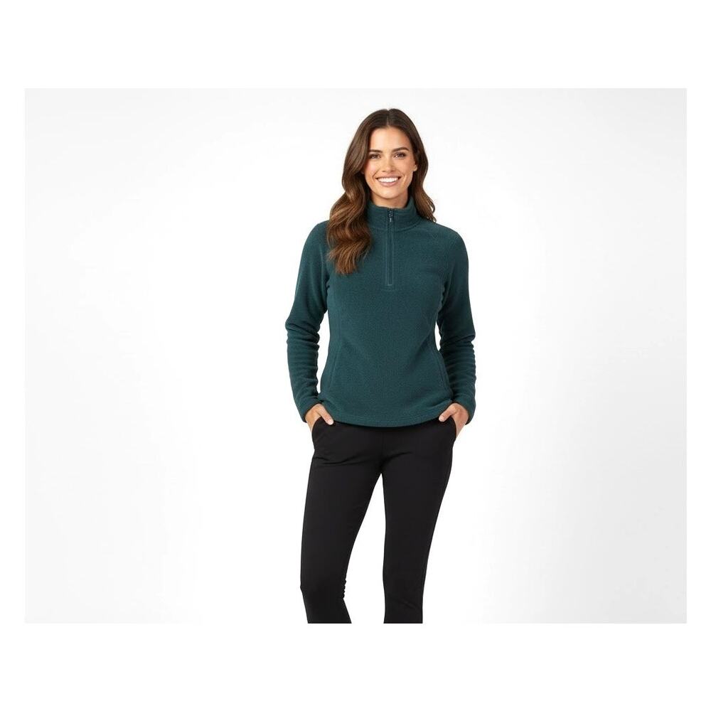 Eddie Bauer Quarter Zip Pullover Fleece Ultrasoft 1/4 Zip Green Casual XL